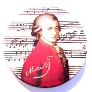 Set of Four Mozart Coasters with Tin Holder by Fridolin
